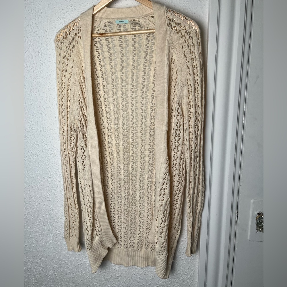 Urban Outfitters / Kimchi Blue long open knit cream cardigan - mredium